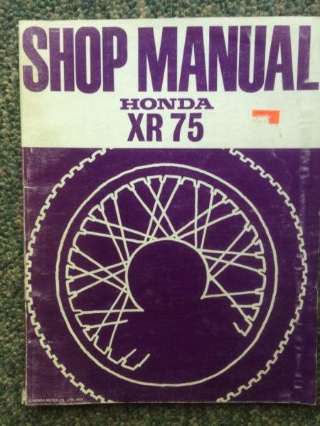 Honda XR75 Shop Manual