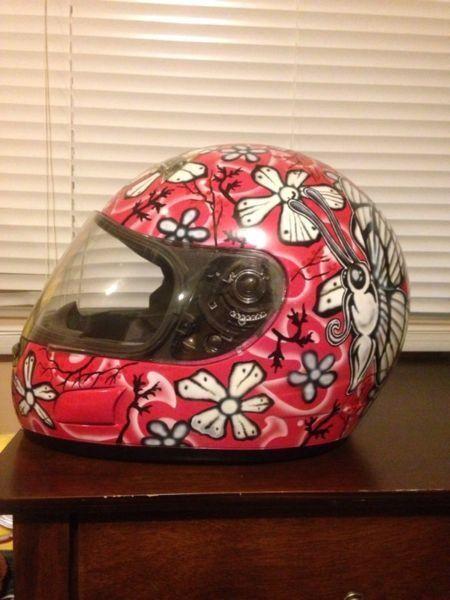 Custom hand painted KMC bike helmet