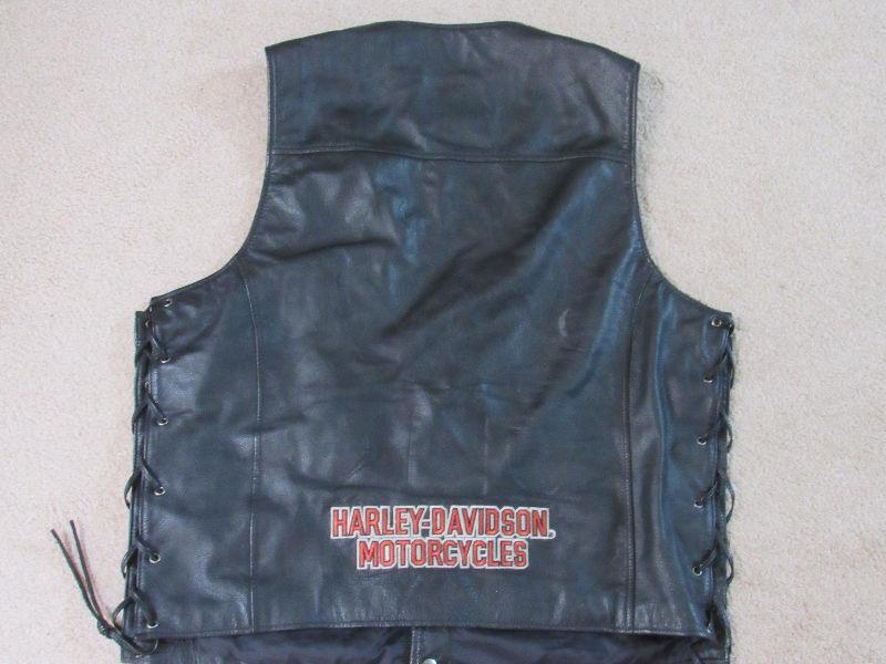 Genuine Harley Davidson Black leather riding vest