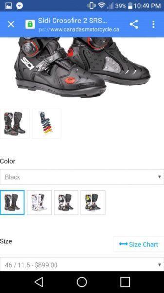 Sidi Crossfire 2 SRS boots size 10 250 obo sell for around 850