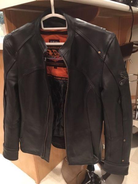 Ladies leather motorbike jacket