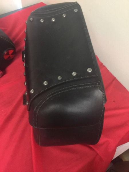 YAMAHA V STAR ROAD STAR Original Equip. SADDLEBAGS Real leather
