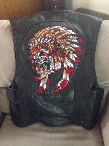 Leather riding vest