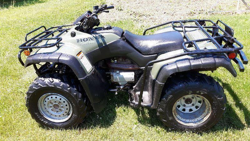 For Sale 2001 Honda 350 Fourtrax Only 7333 KM