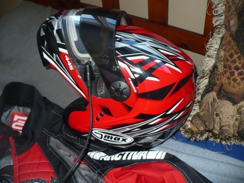 SMALL mens or women snowmobile suit like new and helmet