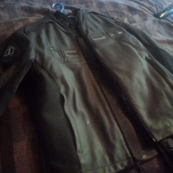 Leather icon motorcycle jacket size xxl for sale