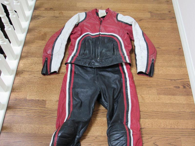 Leather mototorcycle jacket & pants - race suit