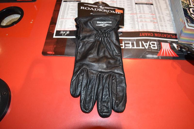 MEN'S ROADKROME LEATHER MOTORCYCLE RIDING GLOVES IN STOCK NOW!