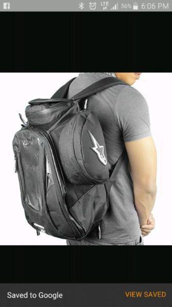 Alpinestar tank bag and backpack NEW