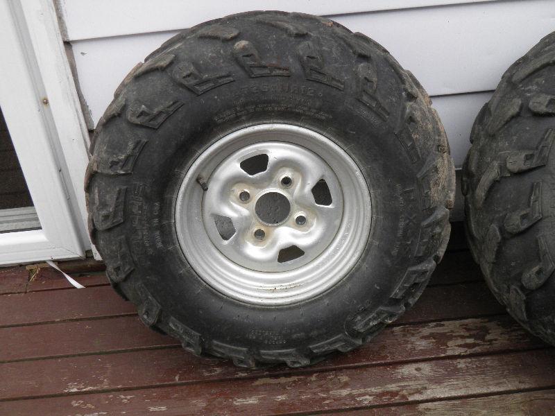 Rear Alloy rims and tires to fit Kawasaki Brute force or Yamaha