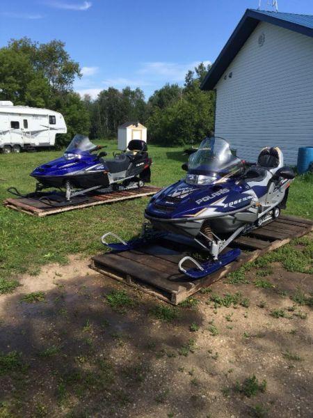 Two PolarisSnowmobile in excellent running condition for sale