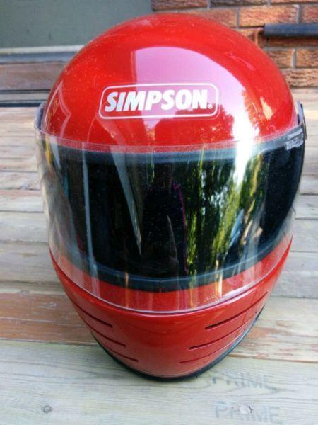 Red Motorcycle Bike Helmet size L Simpson