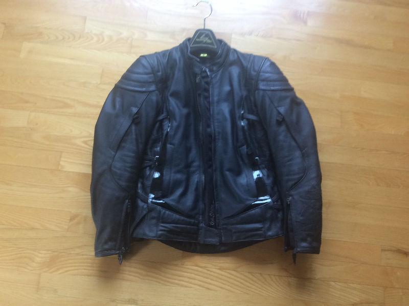 Women scorpion leather jacket, heated vest, Harley boots