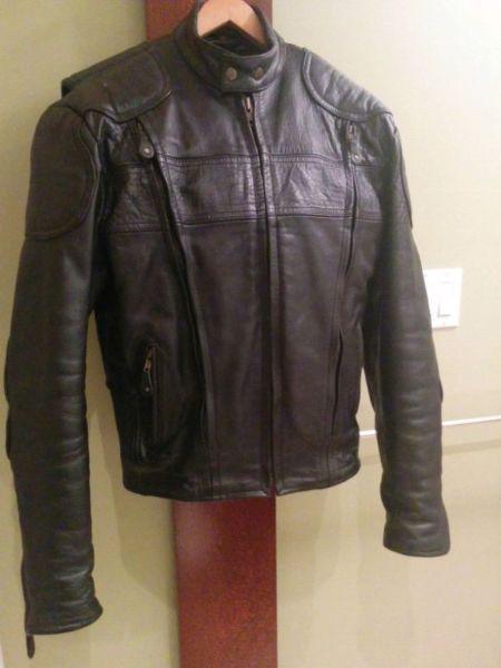 PRICE REDUCED. Men's leather motorcycle jacket, medium