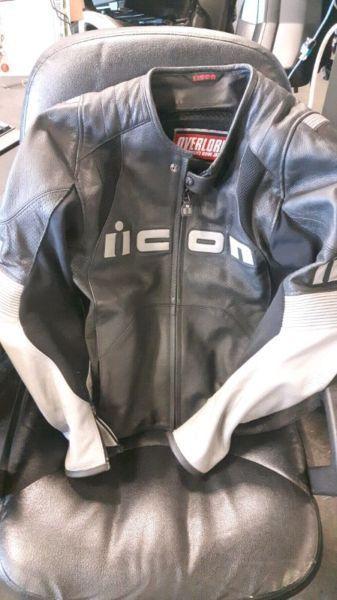 Icon overlord leather jacket like new XL