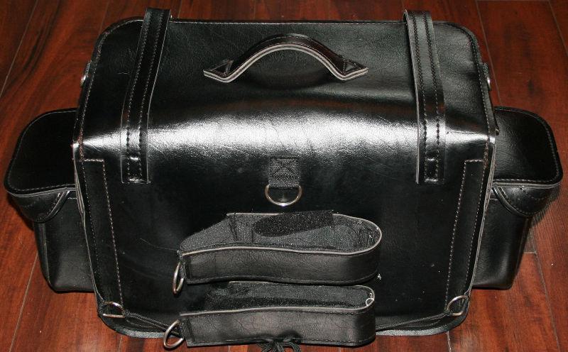 Leather Motorcycle Backrest / Cargo Rack Bag