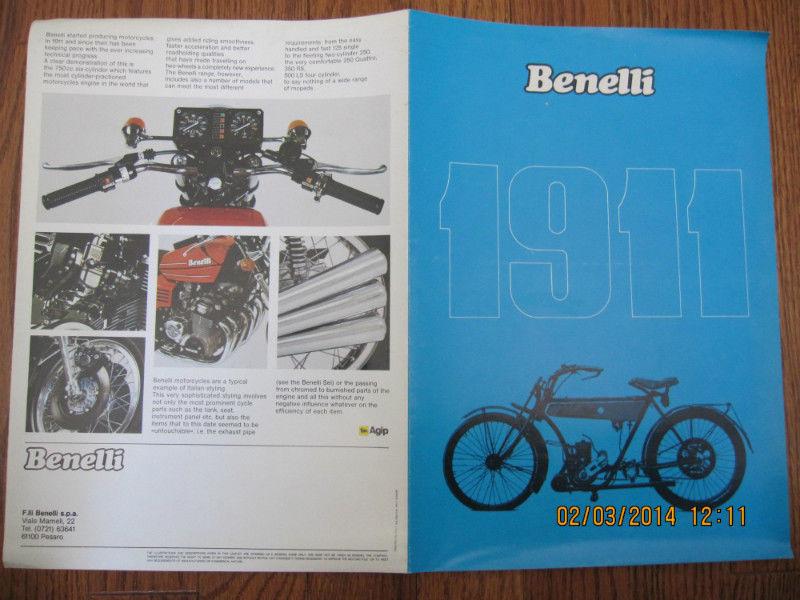 Classic Benelli Motorcycle Pamphlet