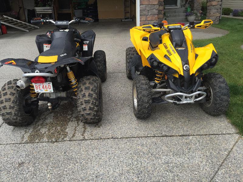 2 CAN-AM RENEGADE QUADS WITH THE TRITON TRAILER