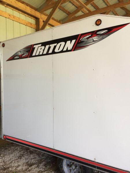 2013 Triton dual aluminum snowmobile trailer