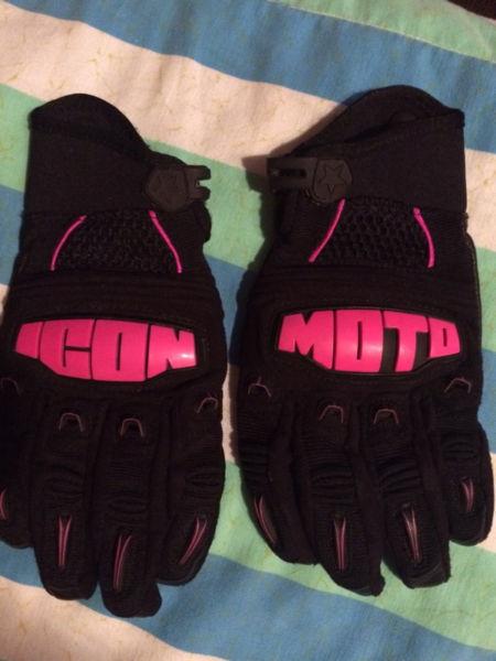 Lady's Icon Motorcycle Gloves