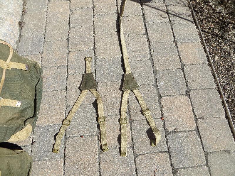 Canadian Army Motorcycle Saddle Bags & Y straps Triumph TRW ( Te