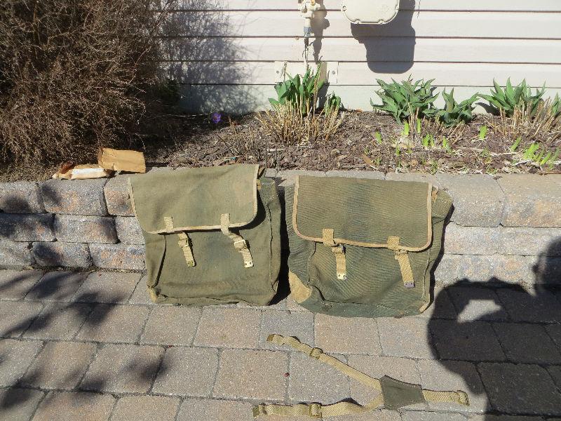 Canadian Army Motorcycle Saddle Bags & Y straps Triumph TRW ( Te