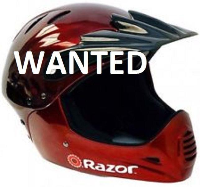 Wanted: 12 or 13 year old full face ATV / Motorcycle helmets
