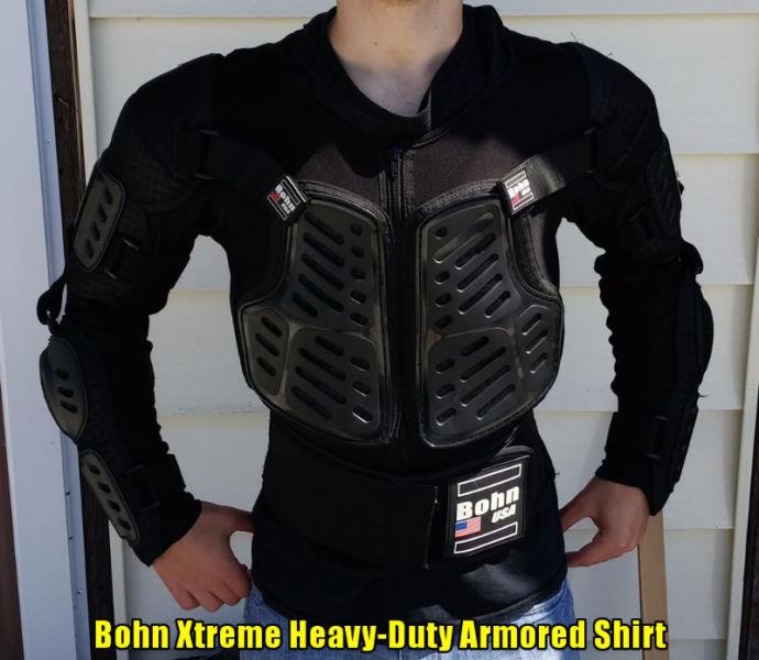 Bohn Xtreme Heavy-Duty Motorcycle Armored Shirt {Men's Medium]