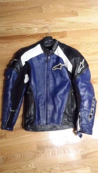 Alpinestar leather motorcycle jacket with perforated sections