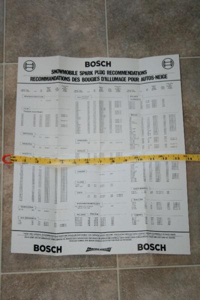 Vintage Original 1970 Bosch Snowmobile Dealer Wall Chart