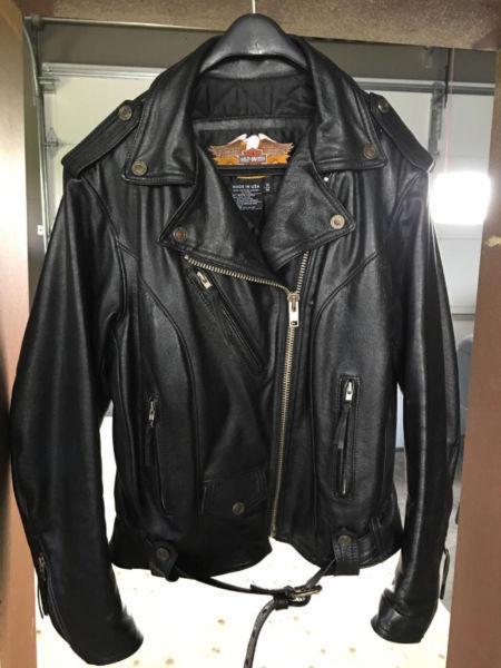Ladies Harley Davidson Motorcycle Jacket, Size Medium