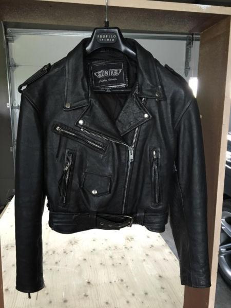 Youth size XL or ladies size XS Leather Motorcycle jacket