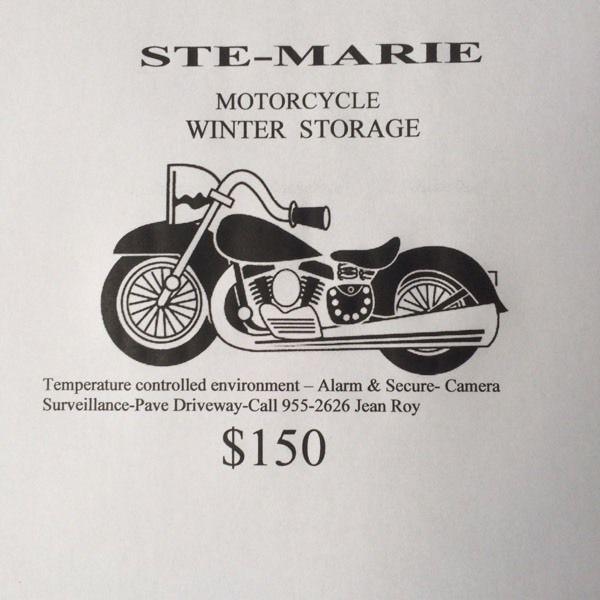 Motorcycle heated winter storage