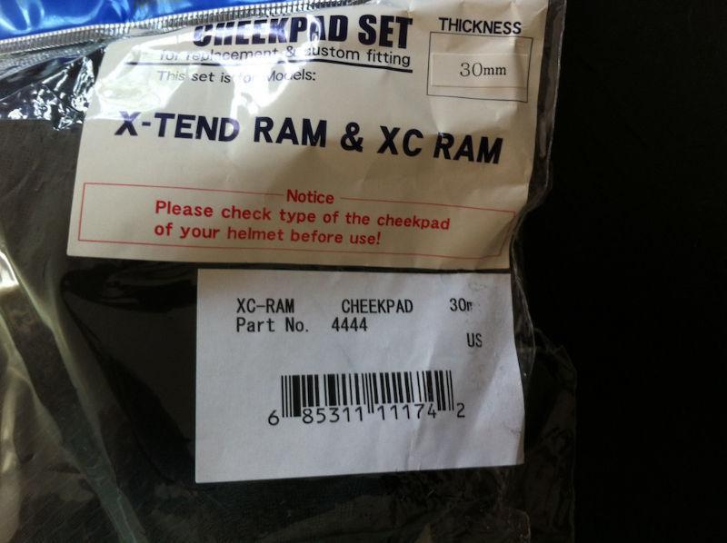 New Arai XC Ram and X-Tend Ram helmet cheekpads for sale - 30mm