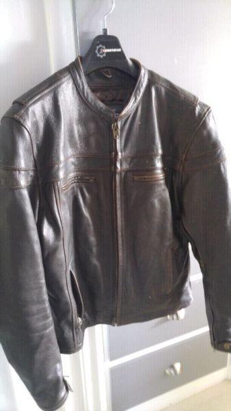 Brown Leather Motorcycle Jacket 42 (M/L)