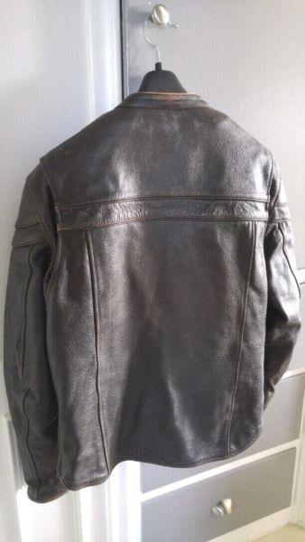 Brown Leather Motorcycle Jacket 42 (M/L)