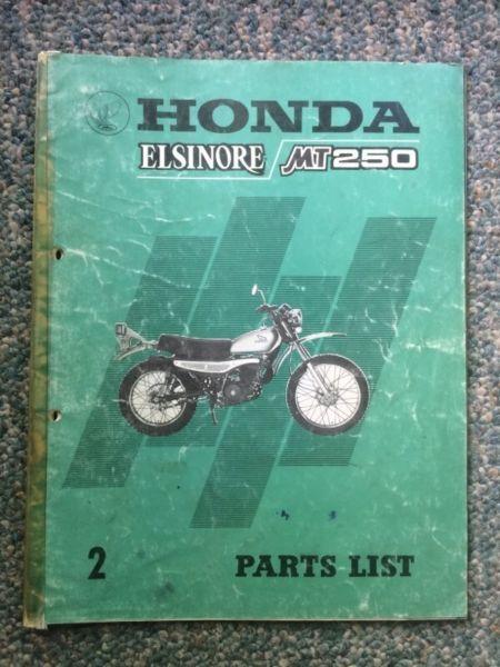 1973 Honda Elsinore MT250 Parts List
