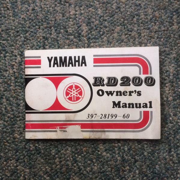 1974 Yamaha RD200 Owners Manual