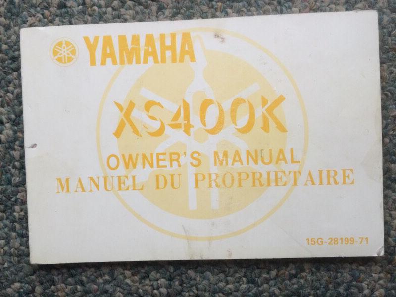 1982 Yamaha XS400 Owners Manual