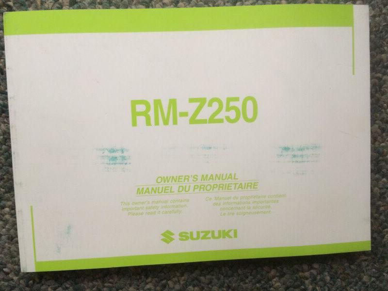 2004 Suzuki RM-Z250 Owners Manual