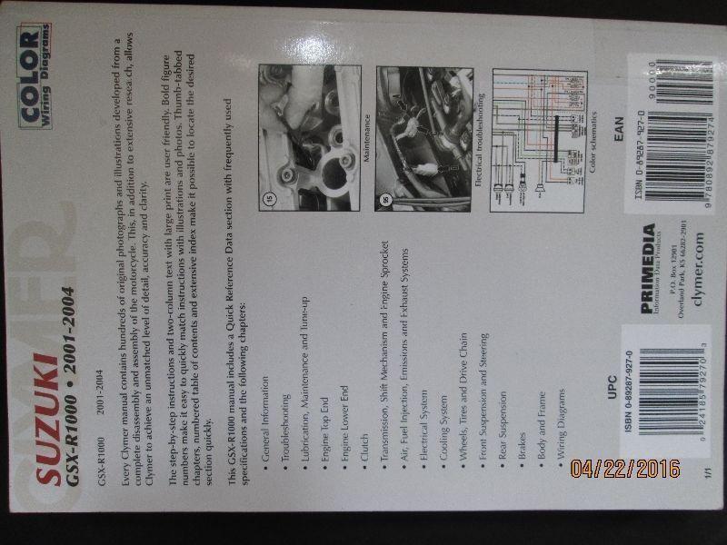 Suzuki GSX-R1000 2001-2004 Service & Repair Manual Clymer