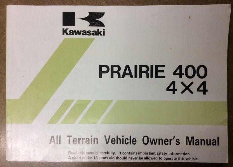 KAWASAKI PRAIRIE 400 4X4 OWNERS MANUAL