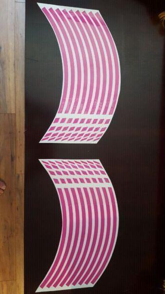 Pink wheel stripes for motorcycle
