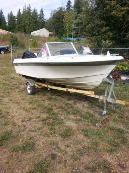 Reinell 17.5ft boat & trailer 90hp outboard