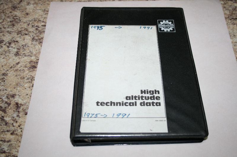 Vintage Original Used 1975-91 Ski-Doo High Altitude Spec Book