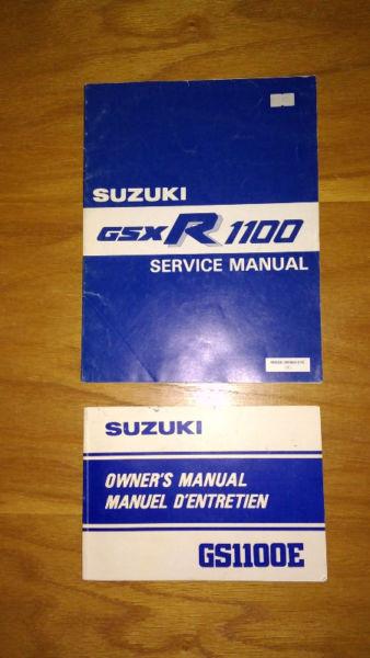 Suzuki GSX-R 1100 service manual + Suzuki GS1100E owners manual