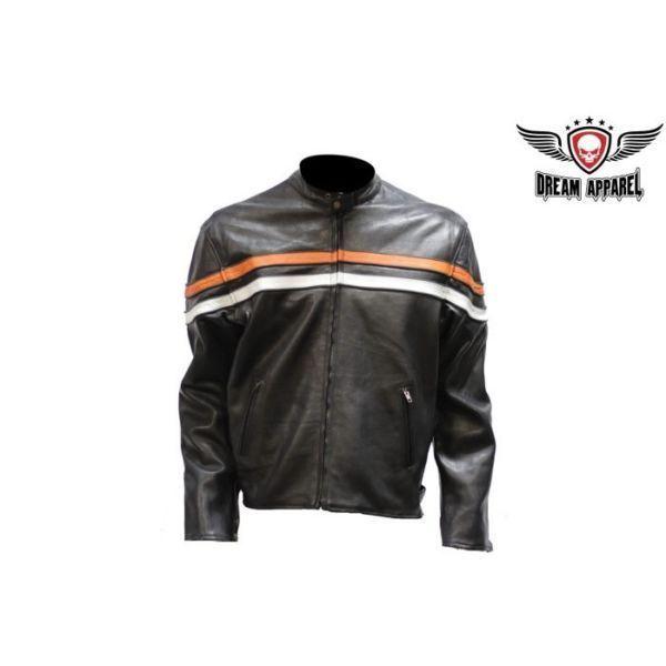 Mens Reversible Leather Motorcycle Jacket