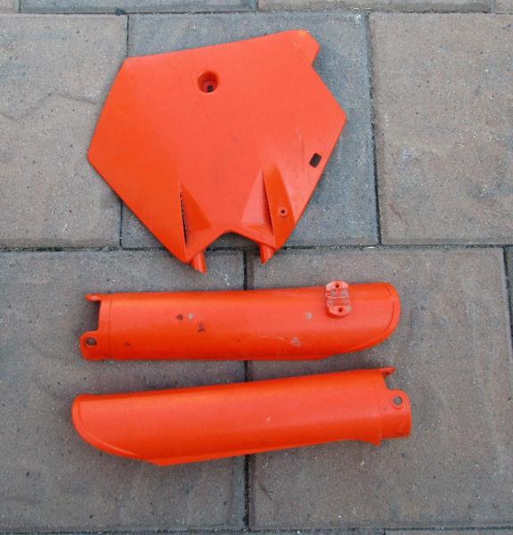 KTM front number plate & fork covers