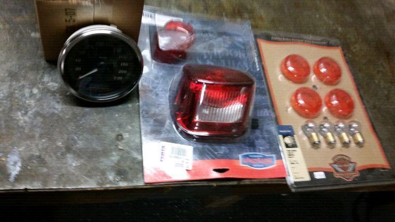 Harley Davidson tail light ..turn signal lense and speedo gauge