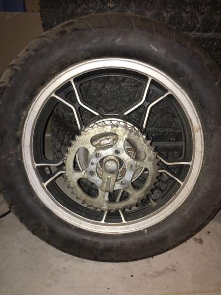 '82 Suzuki motorcycle wheels